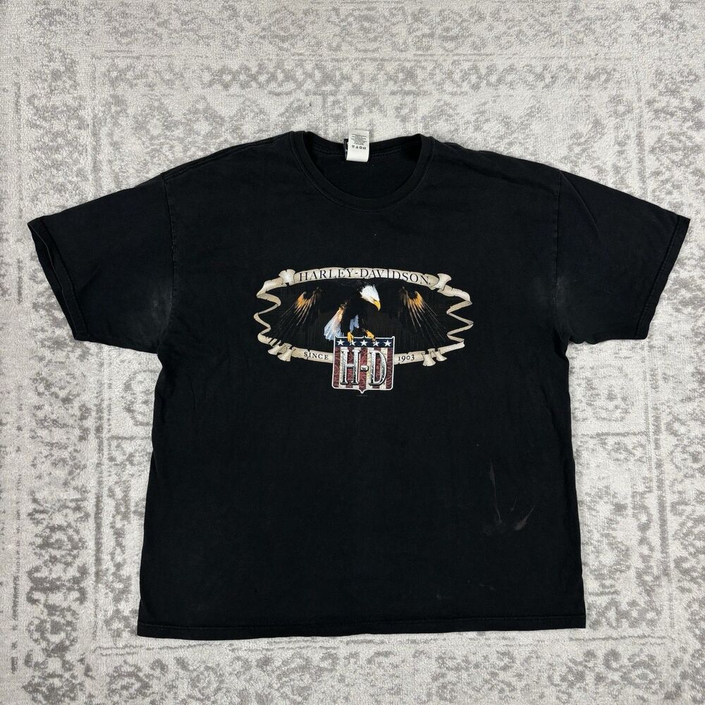 Harley Davidson T Shirt Eagle Richmond VA Ride To Live Live To Ride Size 2XL